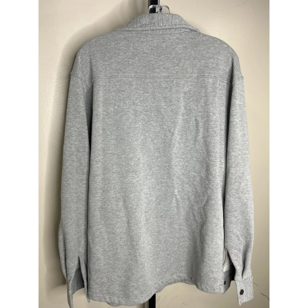 Charles River BASF Logo Apparel Mens Large Gray Snap Front Fleece Shirt Jacket